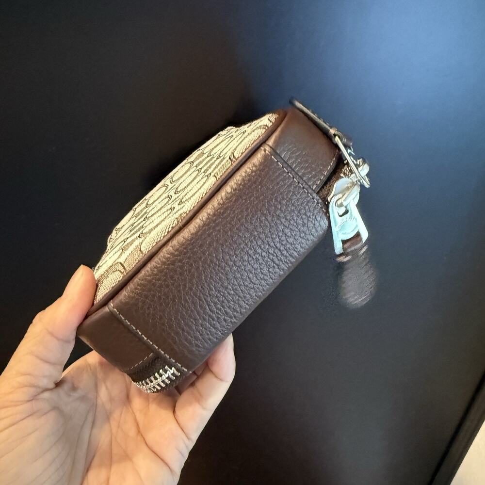 NWT Coach Men's Stanton Crossbody In Signature Jacquard Silver/Oak/Maple CH097 - Picture 8 of 13